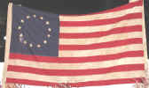Close-up of the Betsy Ross flag as carried by the author on the Belfast antiwar parade.
